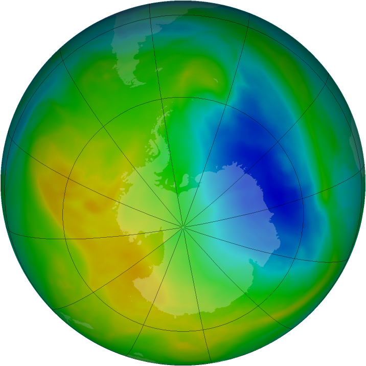 Antarctic ozone map for 13 November 2005